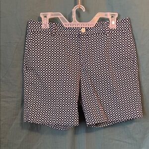 Women's Chaps Navy and White Patterned Shorts